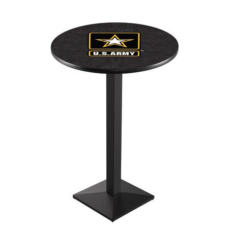 Holland Bar Stool Co 42" Blk Wrinkle U.S. Army Pub Table L217B4228Army
